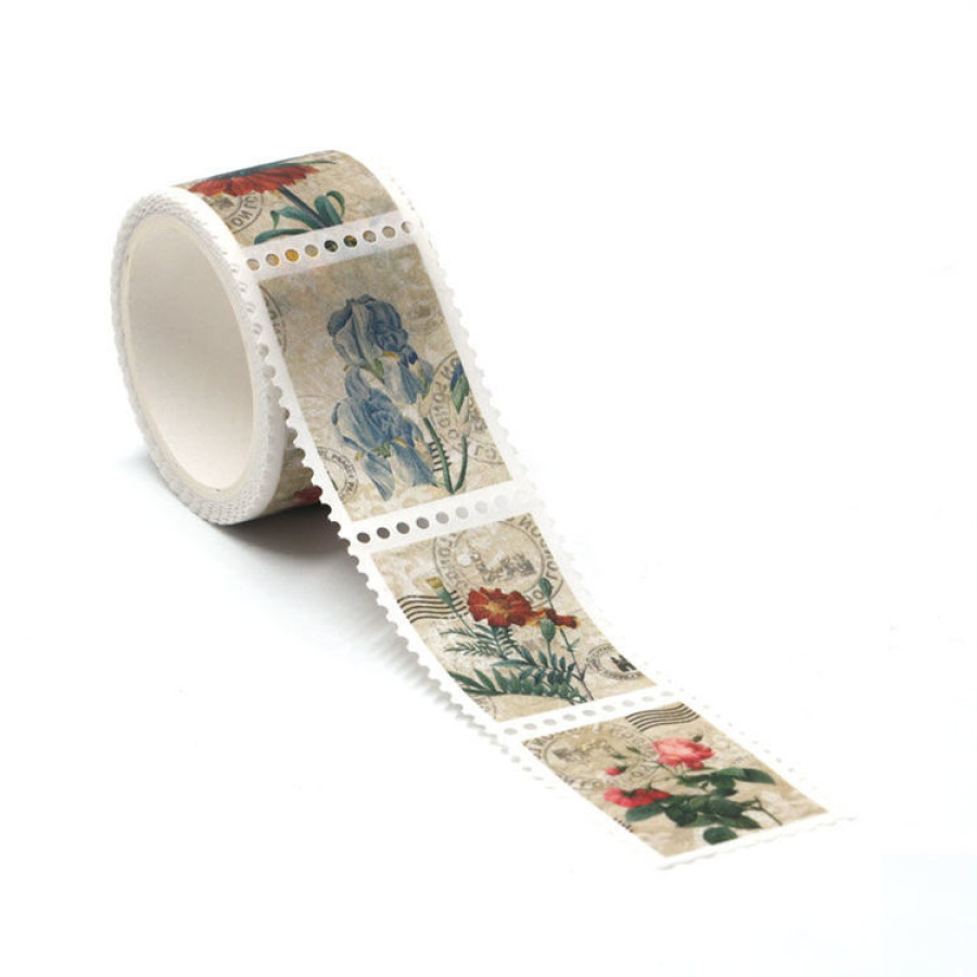 Retro Flowers Washi Tape 15mm wide x 10m long No.12125